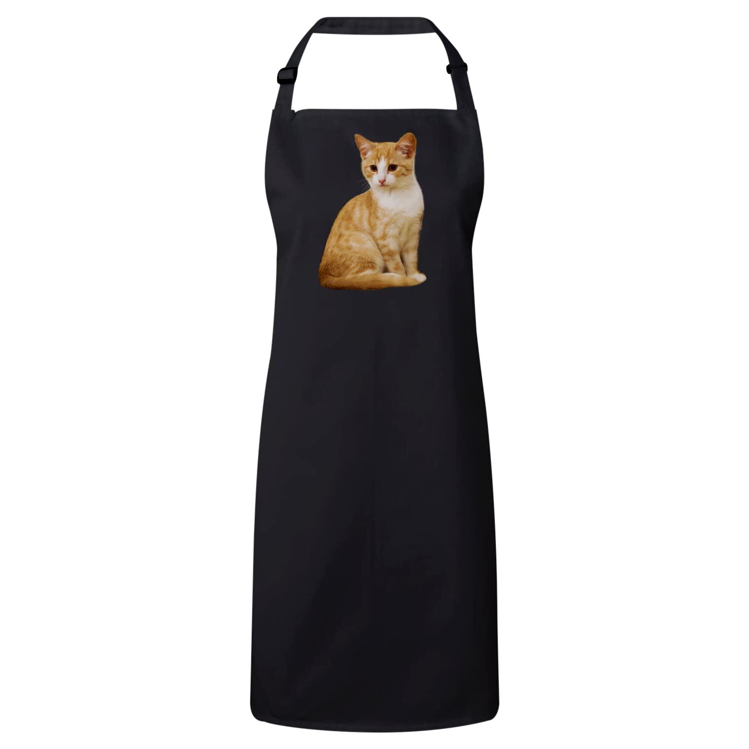 Tablier cuisine chat roux mignon imperméable noir pour cuisinier - 4