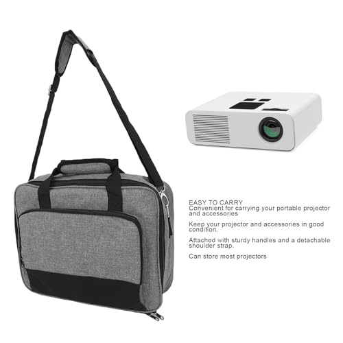 Funda para proyector con compartimentos para accesorios y correa ajustable para hombro miniatura 3