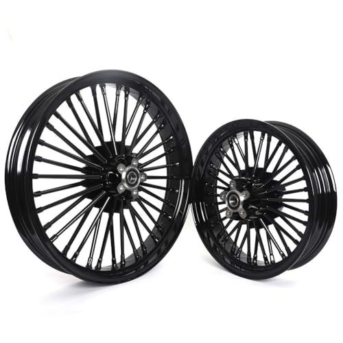 TOFR 21x3.5 16x3.5 Black Front Rear Wheels Rims 36 Fat King Spokes Tubeless For Harley Touring 2000-2007 FLHR Road King FLHX Street Glide Road Glide FLHTC Electra Glide 2001 2002 2003 2004 2005 2006