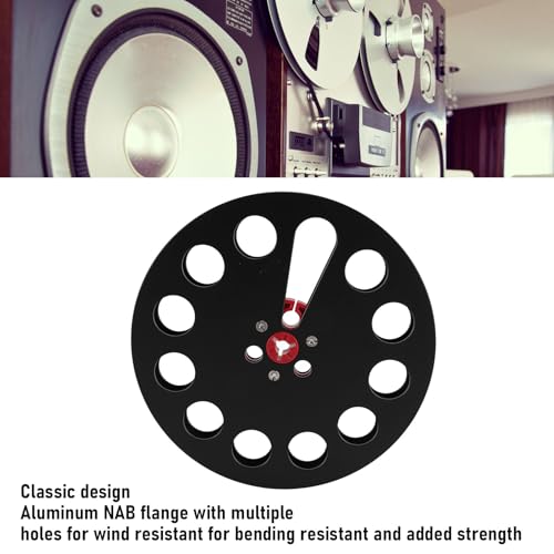 1/4 7 Inch Empty Tape Reel, Aluminum Alloy Universal Open Reel Sound Tape, Recording Takeup Reel for Reel to Reel Tape Recorder (Black)