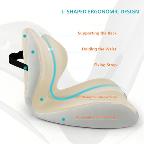 Ergonomic Memory Foam Seat Cushion with Strap for Office Chair, Beige Grey by MATIisEYE - Used condition - Image 4