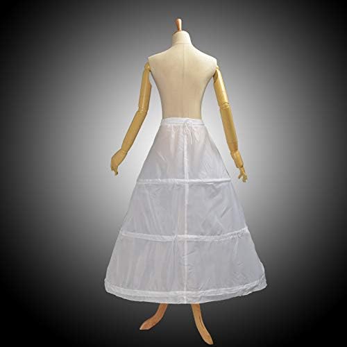 BLESSUME Victorian 3 Hoop Petticoat (White petticoat, One Size(Waist Around : About 70cm/27.6'')) - Image 4