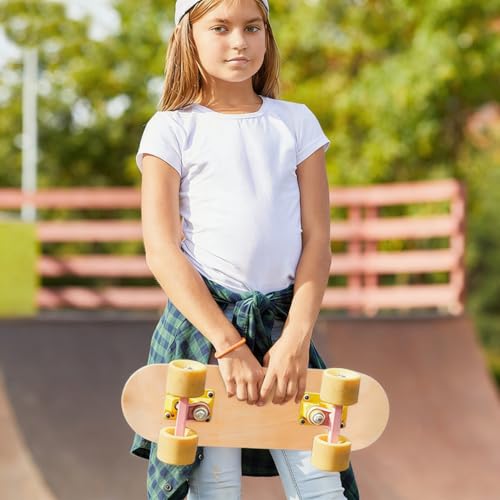 Toyvian Blank Skateboard Decks: 43 cm 7-lagiges Ahorn-Doppelschwanz-Skateboard-Lichtdecks unlackiertes Skateboard für Ersatz Kunst Malerei Heimdekoration