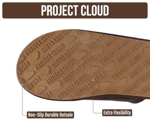 Image of Project Cloud Men's 100% Genuine Leather Shearling Memory Foam Slippers
