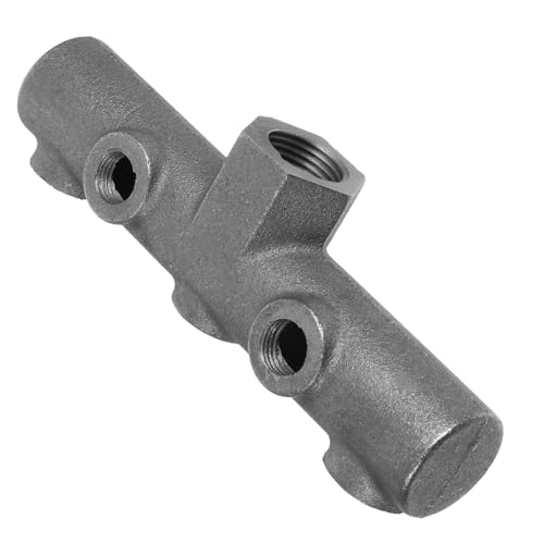 Yardenfun Pièce De Rechange Compresseur D’air Support Croix 6 Voies Fonte Filetage 1/2 Mâle/femelle Installation Facile Usage Polyvalent Pour Compresseurs à Courroie