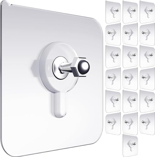Image of TEKCOOL Wall Hooks for Hanging Strong, 20 Pack Screw Hooks Adhesive Hooks for Wall Heavy Duty, self Adhesive Hook, Wall hangings, Kitchen Accessories Items, Clothes Hanging,Sticky Photo Frame Hangers'