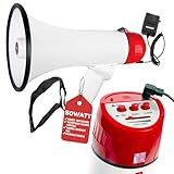 5 CORE Megaphone 50W Bull Horn PA Speaker w 300M Range Loud Siren Voice Amplifier Portable for Outdoor Sports Cheerleading and Coaches - 20RF