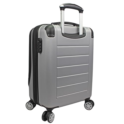 World Traveler Dejuno Compact Luggage with Laptop Pocket-Silver, Carry-On 20-Inch2