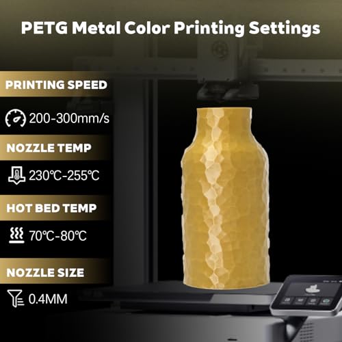 Image of Metal Bronze PETG 1.75mm 1kg Shiny Smooth Metallic 3D Filament FDM AMS
