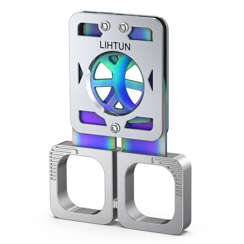 LIHTUN Cigar Cutter with Stainless Steel Iridescent Hollow Blade, Guillotine Double Cut Hand-held Cigar Scissors, Cigar Accessories Gift for Cigar Lovers (Silver)