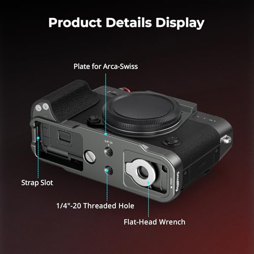 SMALLRIG Poignée en L pour FUJIFILM X-T30 III/X-T30 II/X-T30, avec Plaque de Dégagement Rapide Intégrée pour Arca-Swiss, Pas de Vis 1/4"-20, Poignée Ergonomique Légère, Argent Anthracite - 5665