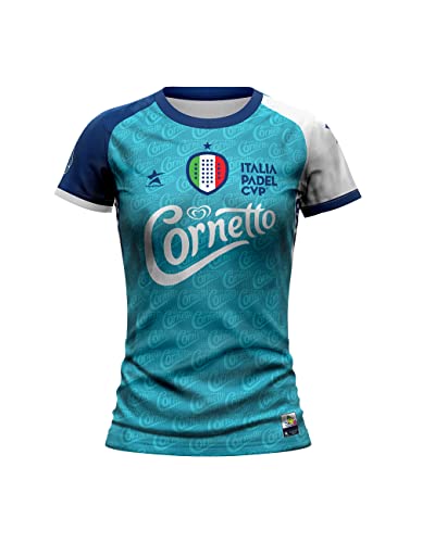 Top Player Camiseta Mujer Italia Padel Cup, azul celeste, S
