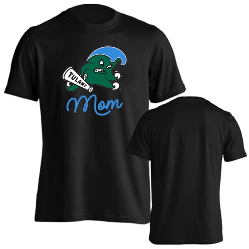 Sport Your Gear Tulane Green Wave Mom Short Sleeve T-Shirt (Black, Medium)