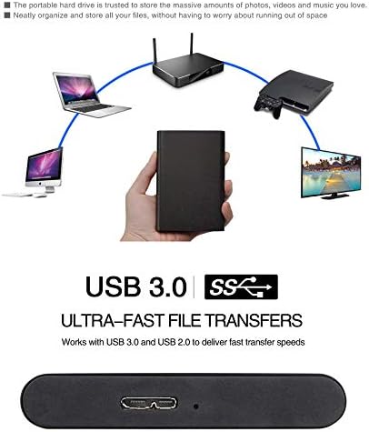 External Hard Drive,External Hard Drive 2TB Portable Hard Drive High Speed USB 3.1 2TB Hard Drive Shockproof External Solid State Drive for Mac, PC, Laptop(2TB Black-A)