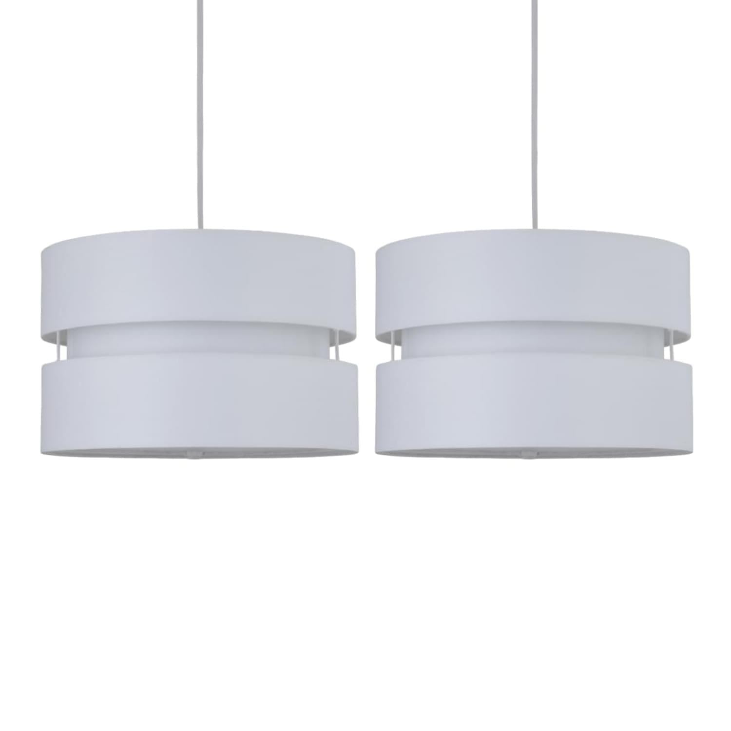 White Layered Easy Fit Light Shade - 30cm Diameter - No Wiring Required - Compatible with LED & Smart Bulbs