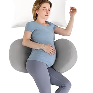 Pregnancy Pillows for Sleeping, Maternity Pillow for Pregnant Women, Large Size Body Soft Support for Back, Belly, HIPS & Legs – Adjustable Detachable Pillow Cover Grey