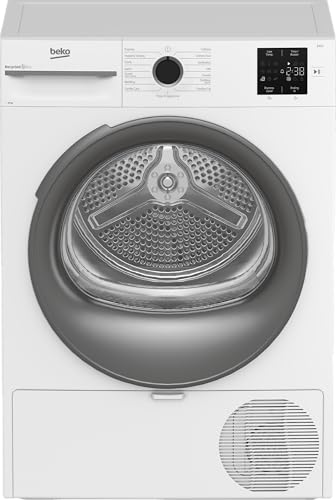 Beko BM3T30210W1 Wäschetrockner, 10 kg, Frontlader Wärmepumpentrockner, Hygiene Trocknen & Hygiene Auffrischen, kombinierter Filtermechanismus, 15 Programme, Knitterschutz, AquaWave Schontrommel, Weiß