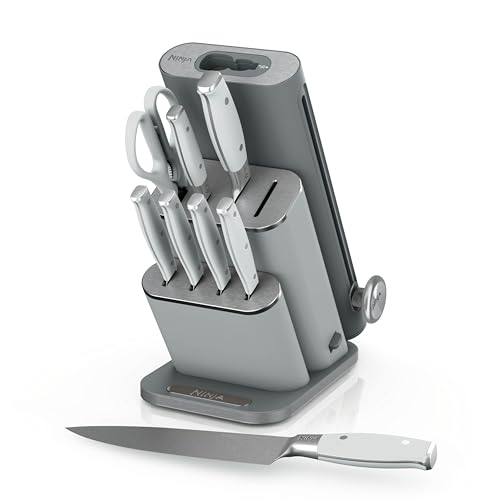 Image of Ninja NeverDull 10-Pc German Steel Knife Set, Light Grey, NK32010GY1