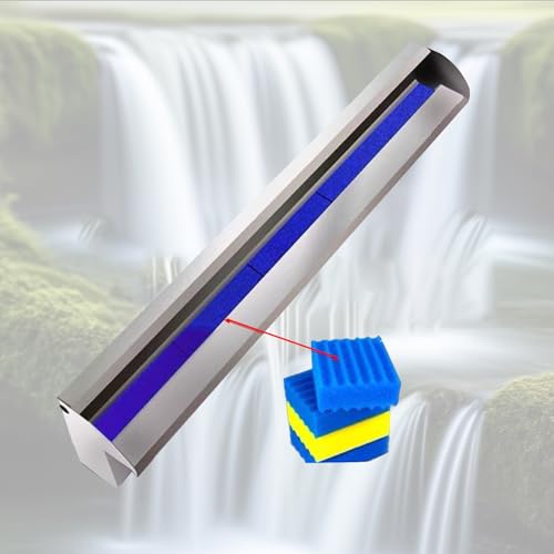 Kit de Cascada con tubería corrugada para Exteriores, Cascada Grande de Acero Inoxidable para estanques de koi y Piscinas, Fuente de Agua Personalizable de 90 Pulgadas con Conector de tuberí