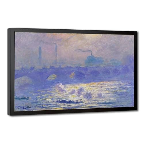 Impression sur toile Monet avec cadre à suspendre pour embellir un petit espace mural