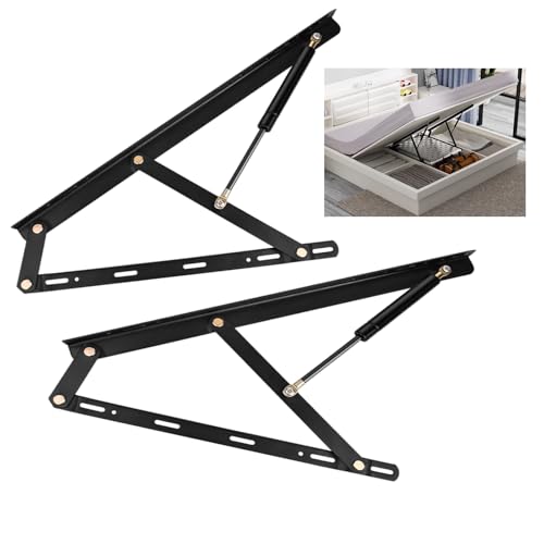 Kit de elevación de cama hidráulico de gas resistente, mecanismo de almacenamiento duradero para sofá y cama, juego de 2 piezas, ideal para maximizar el espacio y fácil acceso a soluciones de