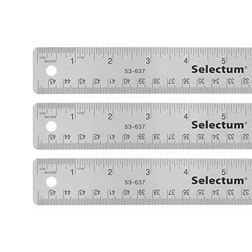 sourcing map 3pcs Stainless Steel Rulers with Non-Skid Backing 45cm/18" Inch and Metric Metal Ruler Straight Edge Measuring Tool
