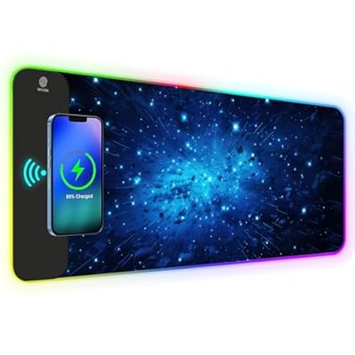 AIMSA RGB Gaming Mouse Pad with Wireless Chargi...