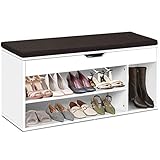 Gute Qualität: Diese Schuhbank besteht aus Spanplatten und MDF. Die Spanplatten- und MDF-Materialien sind langlebig und die daraus hergestellten Möbel sind von guter Qualität, gute Tragfähigkeit, langlebig und nicht leicht zu beschädigen.