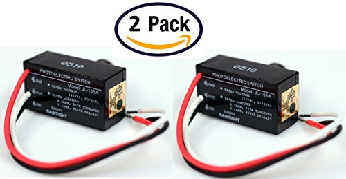 Creative Hobbies Pack Of 2, Outdoor Hard-Wired Post Eye Light Control Electric Resistor Photocell Light Sensor, Dusk To Dawn Sensor, Convert Fixtures To Auto On At Night, Led Hid Cfl Jl-103A #TOP2