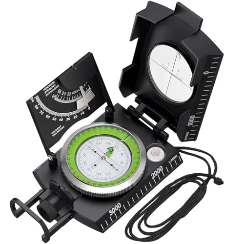Image of Proberos High Precision Multifunctional Compass with Glow in Dark Dial Military-Level Camping Compass with Sighting Gradiomete Portable for Hiking 1 PCS