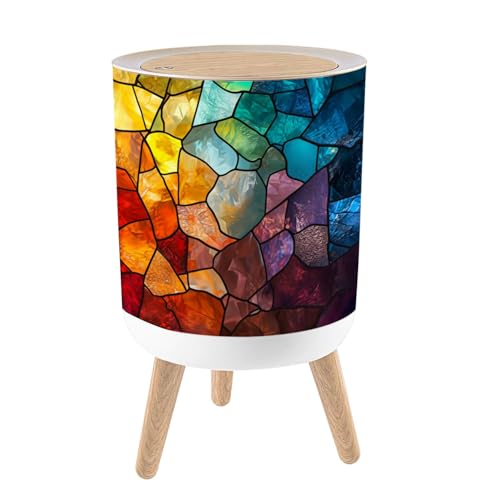 Caneca de basura redonda con tapa 7L multicolor