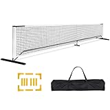 JupiterForce Pickleball Set with Net for Driveway, Portable Pickle Ball Net System with Stable Metal Frame and 22FT Regulation Size Net for Outdoor Indoor Game, with Carry Bag