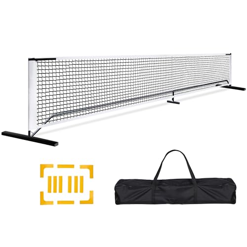 JupiterForce Pickleball Set with Net for Driveway, Portable Pickle Ball Net System with Stable Metal Frame and 22FT Regulation Size Net for Outdoor Indoor Game, with Carry Bag