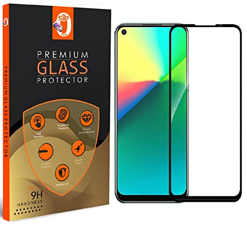 Image of STP FEEL� Premium Tempered Glass Compatible for Realme C17 / Realme 6 / Realme7 / Realme7i / Realme Narzo 20 pro (Black, Pack of 1) Screen Protector Guard with Easy Installation Kit
