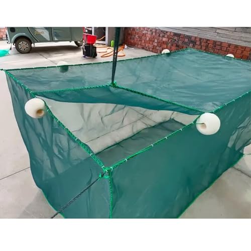 Lawaia Fish Net Cage Netting Fish Breeding Cage with Cover Crayfish Network Stake Net Pond Fish Farming Aquaculture Small Mesh (2 * 1 * 1.5)