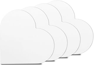 PYD Life 4 Pack Sublimation Photo Frame Home Decor Blanks 6" x 6" Heart-shaped 0.6 Inch Thickness MDF Hardboard White Wall Hanging with Stand for Cricut Autopress Heat Press Machine Heat Transfer
