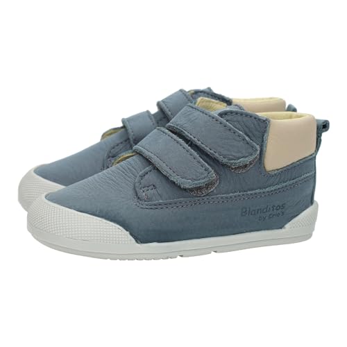 Chaussures de sport pour enfants gris crème avec semelle en cuir
