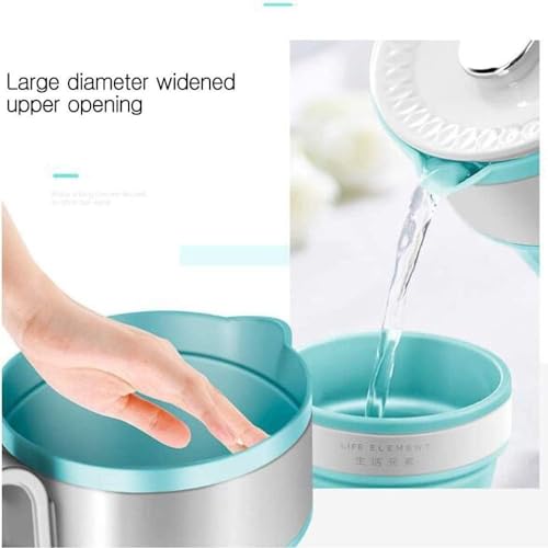 Image of Portable Collapsible Electric Kettle with Handle, Foldable Silicone Travel Water Boiler, Mini Electric Cup for Tea Coffee Camping Office Use, Lightweight & Compact (MULTICOLOUR)