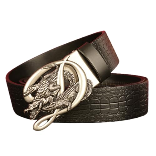 Ceinture à cliquet en cuir pour homme avec boucle automatique