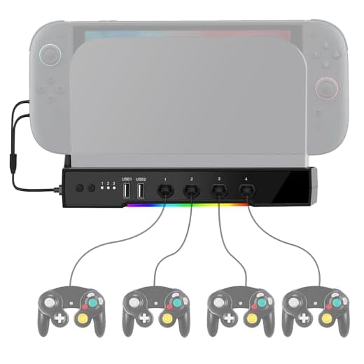 Cooling Fan Dock Station Compatible with Nintendo Switch 2, Adapter Compatible with Gamecube Controller, Dual-Fan Cooling System with 2 USB Ports for Charging Data