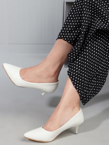 Image of Carlton London Women Stylish Slipon Pump Shoes with Stiletto Heels, Pointed Toe I Perfect for Office, Party and Formal Occassions