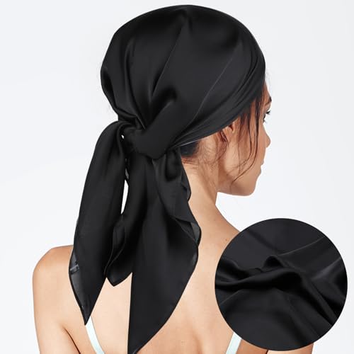 27.5'' Large Satin Head Scarf Silk Like Square Scarf Fashion Bandana for Hair Wrapping at Night Headband for Women3
