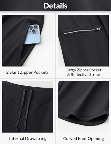 BALEAF Calça capri feminina de ciclismo de 43 cm para mountain bike cargo leve, secagem rápida, bols