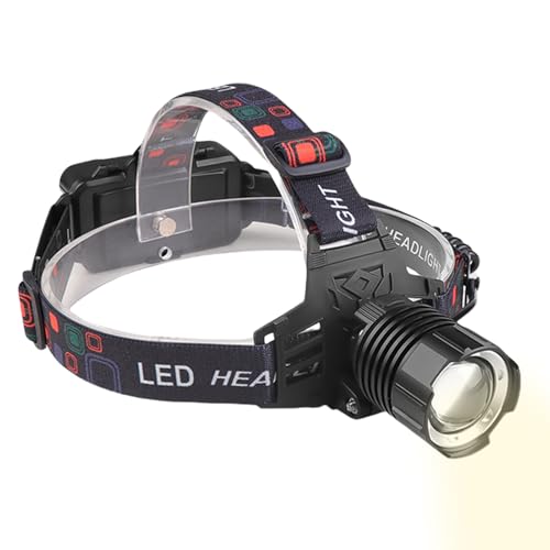Headlamp, 30 W, luz de acampada, USB recargable Hard Hat Lamp, 2,17 x 1,69 x 1,69 pulgadas, ajustable Head Strap, 3 modos de iluminación, diseño impermeable para exterior, noche de , viajes