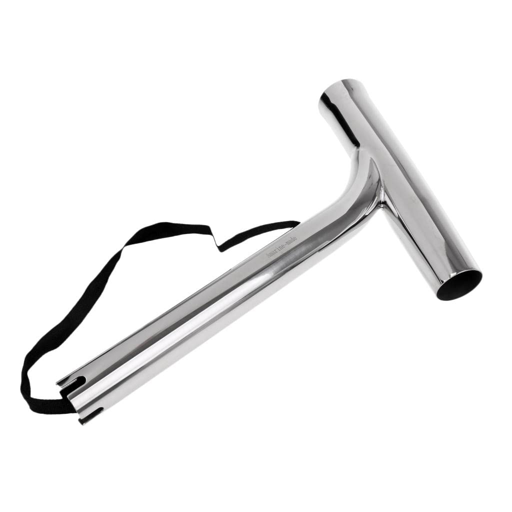 Supporto per canna da pesca in acciaio inox, per barca marina, cinghia in nylon e clip per mulinello, acqua salata, maggiore diffusione della traina, finitura a specchio, acciaio inossidabile 316