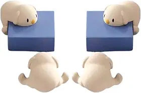Kit 4Protetor de Quina para Bebê Ursinho Silicone Anti Impacto Segurança para Mesa e Móveis Infantil (Bege)