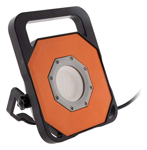 Zenitech - Proiettore da Cantiere da Posare 22W 1600lm IP54 - Compatto e Leggero con Maniglia di Trasporto Integrata - Ideale per Lavori di Pittura - Arancione - 40cm