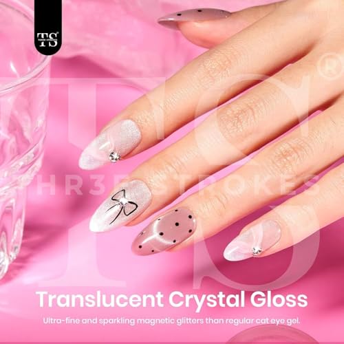 Image of THR3E STROKES Gel Nail Polish Set - 6 Colors Gel Polish Glitter Gel Polish Sparkle Nail Polish Gel Manicure DIY Salon Nail Art Gifts (ROSE SILK, 7.5ML)