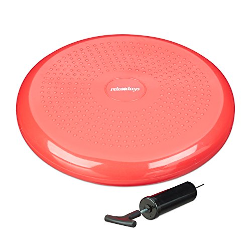 Relaxdays Balance Kissen, max. Gewicht 140 kg, Balance Pad mit Luftpumpe, Ballsitzkissen m. Noppen, Fitnesskissen, rot Relaxdays Balance Kissen, max. Gewicht 140 kg, Balance Pad mit Luftpumpe, Ballsitzkissen m. Noppen, Fitnesskissen, rot