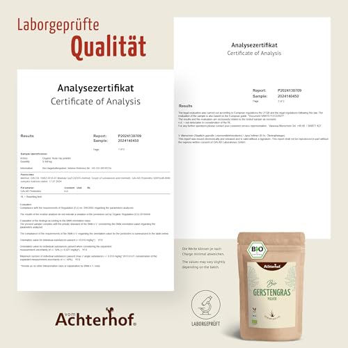 Hagebuttenpulver Bio 1000g | ganze Hagebutte gemahlen | fruchtiges, süß-würziges Aroma | 100% Bio Hagebutten Pulver in Rohkostqualität | vom Achterhof